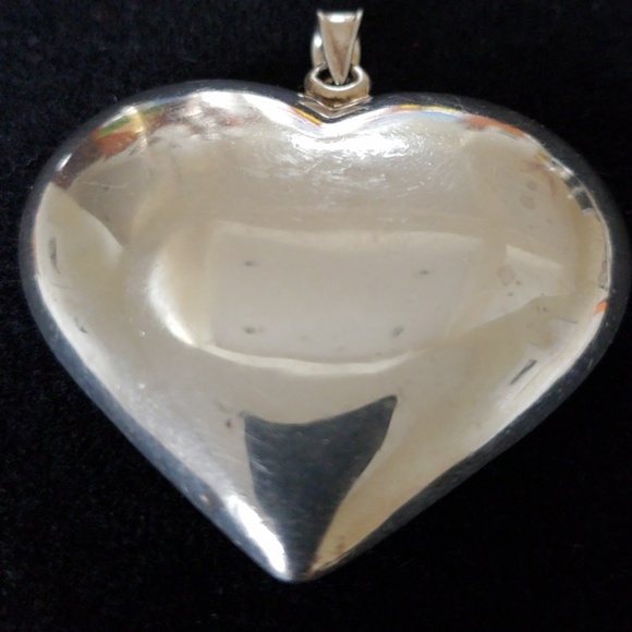 VTG Sterling Art Nouveau large puffy heart pendant - Picture 5 of 8